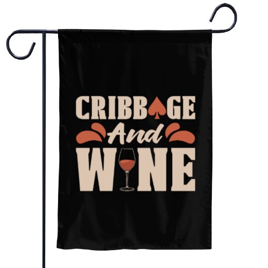 Cribbage And Wine Loves Board Game Card Game Crib Garden Flags