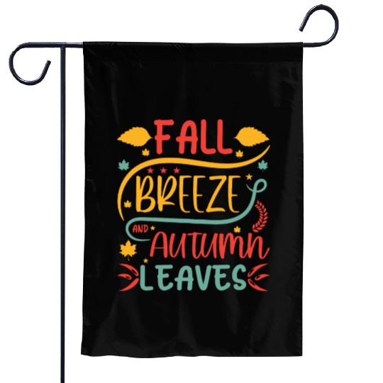 Fall Breeze And Autumn Leaves Garden Flags