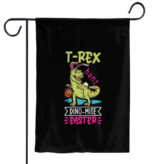Easter T-rex Dinosaur Easter Funny T-rex Easter Garden Flags