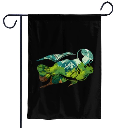 Nature Mountain Fishing Animal Angling Gift Fish Garden Flags