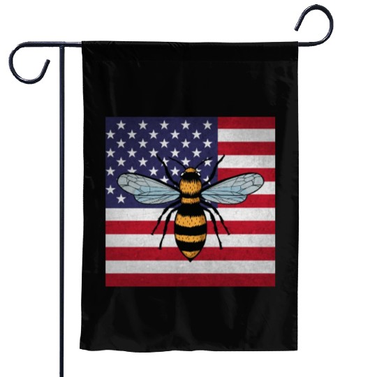 Beekeeper Beekeeping Us Flag Garden Flags