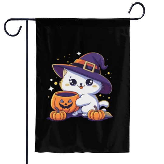 Cute Cat Halloween 3 Garden Flags