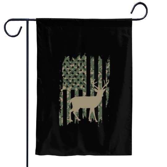 Camo American Flag Deer Garden Flags