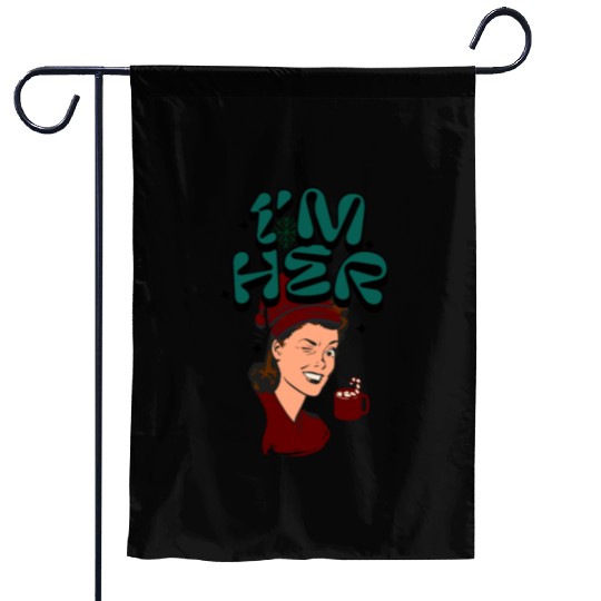 Im Her! Christmas/ Mrs. Claus design Garden Flags