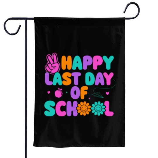 Happy Last Day Of School Teacher Summer Vacation Garden Flags