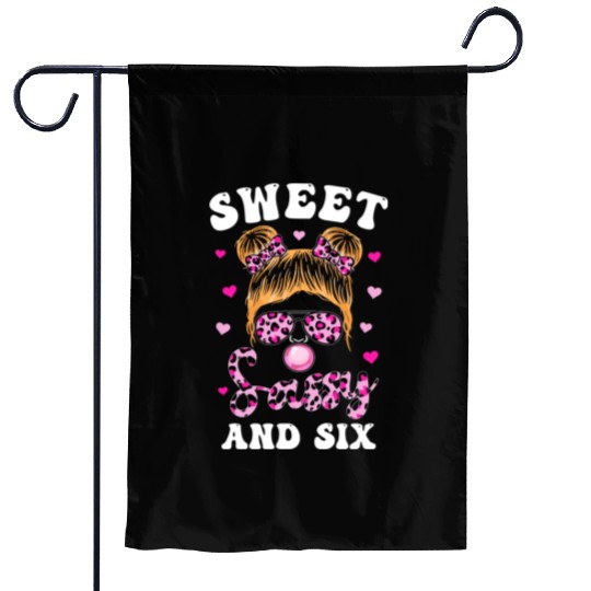 Sweet Sassy And Six Messy Bun Leopard Sunglasses Garden Flags