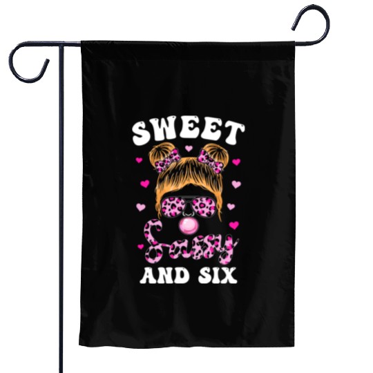 Sweet Sassy And Six Messy Bun Leopard Sunglasses Garden Flags