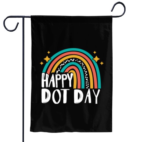 Happy Dot Day Rainbow Polka Dot International Garden Flags