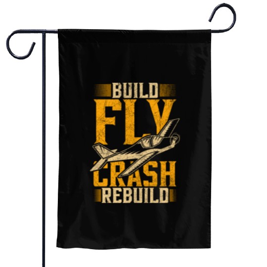 RC Plane Pilot Build Fly Crash Rebuild Garden Flags
