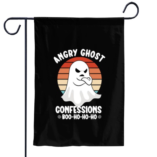 Ghost Hunter Funny Ghost Angry Ghost Halloween Garden Flags