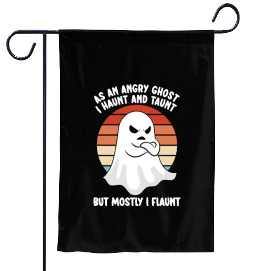 Ghost Hunter Funny Ghost Angry Ghost Halloween Garden Flags