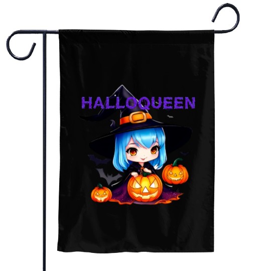 Hallo Light Blue Witch Garden Flags