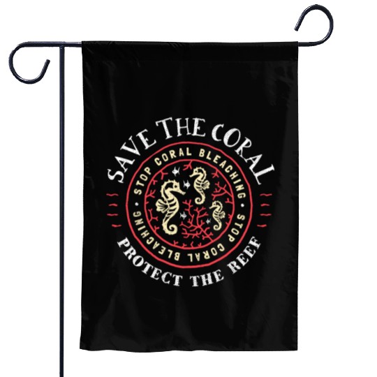 Protect the Coral Save the Reef Rustic Crest Garden Flags