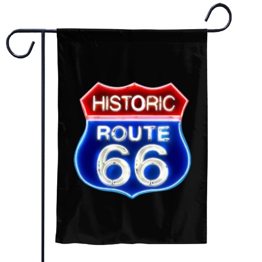 Route 66 neon sign Garden Flags