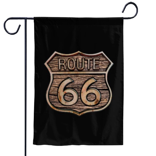 Route 66 vintage sign - Wood log signage Garden Flags