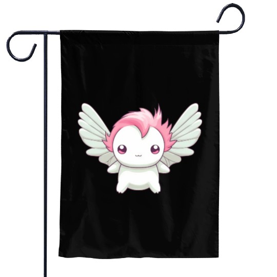 Sweet Axolotl with Angel Wings: Heavenly Design Garden Flags