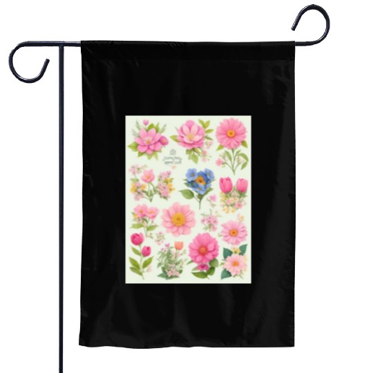 Tangerine and Coral Spring Flowers Garden Flags