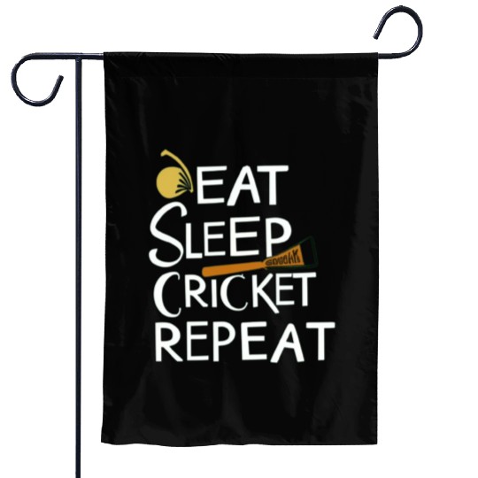 Eat Sleep Cricket Repeat: Cricket Lover's Garden Flags