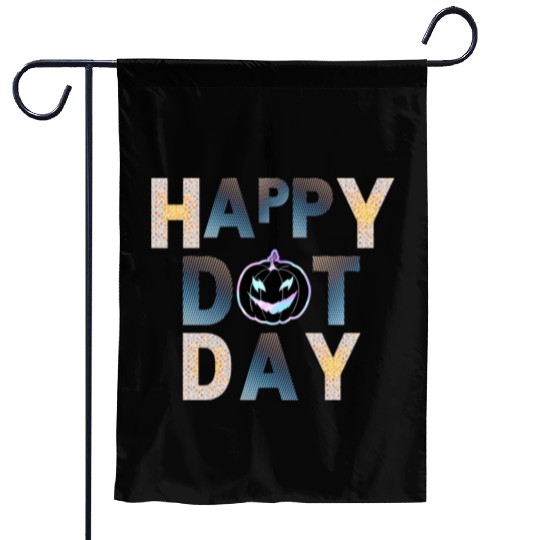 Happy dot day pumpkin polka dot Garden Flags