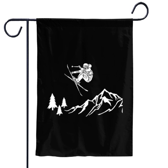Skiing In The Alps Garden Flags