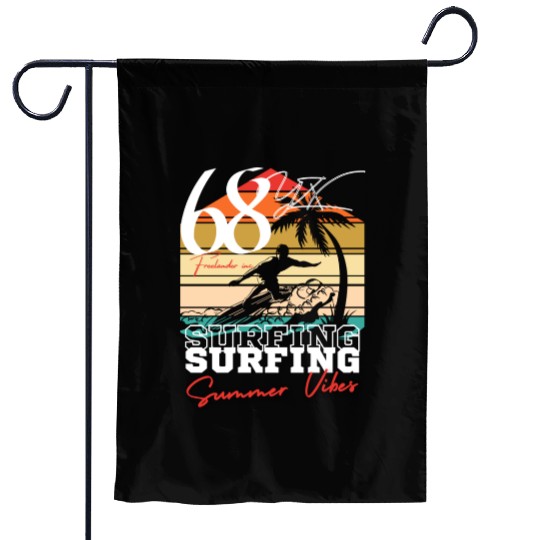 Surfing summer vibes Garden Flags