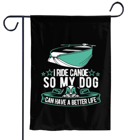 Canoe Canoeing Canoeist Dog Garden Flags