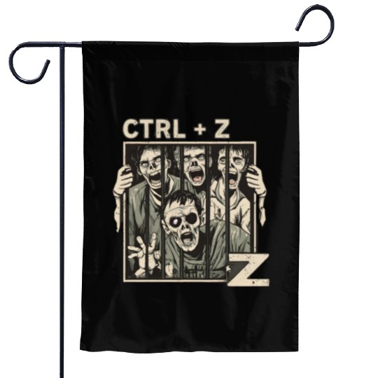 Ctrl z zombies for halloween gift Garden Flags