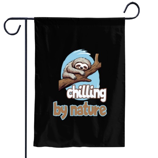 Chilling by Nature Sloth Chilling Relaxing Garden Flags