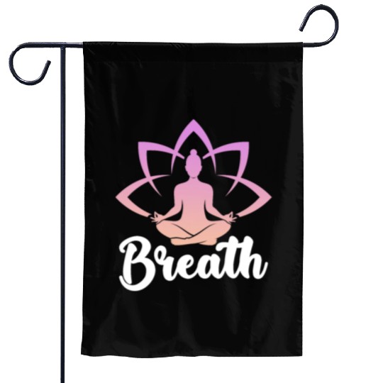 Breath Yoga Meditation Garden Flags