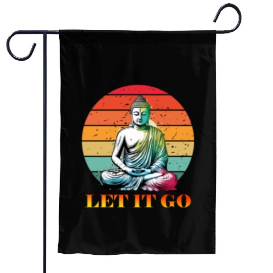 Let It Go, Yoga Buddhism Retro Garden Flags