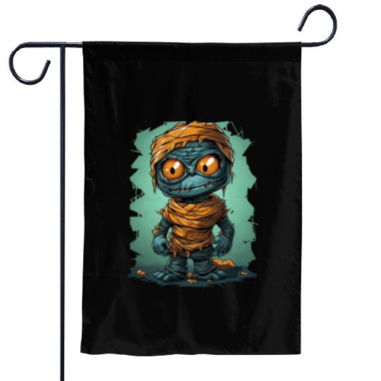 Halloween Spooky Cartoon Mummy Garden Flags