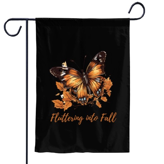 Fluttering into Fall Autumn design Garden Flags