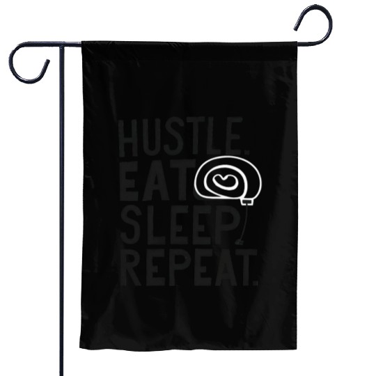 Hustle. Eat. Sleep. Repeat. Typography Garden Flags