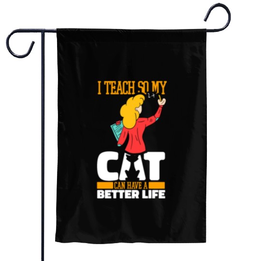 Daycare Teacher Cat Garden Flags