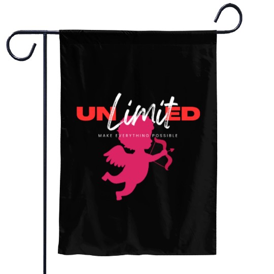 White Red Simple Typography Garden Flags 3