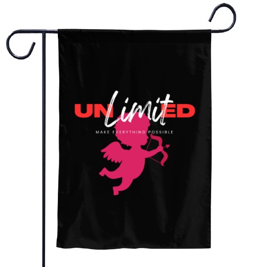 White Red Simple Typography Garden Flags 3