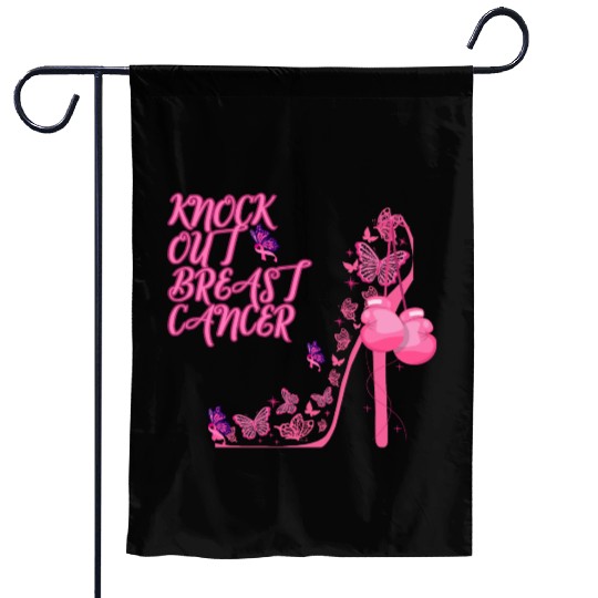 Knock Out Breast Cancer Garden Flags