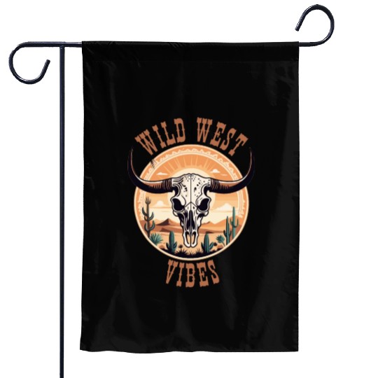 Vintage Cow Skull Wild West Vibes Garden Flags