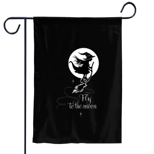 Witch Wizard Broom Halloween Garden Flags