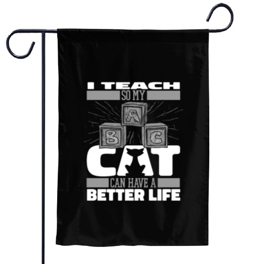 Daycare Teacher Cat Garden Flags