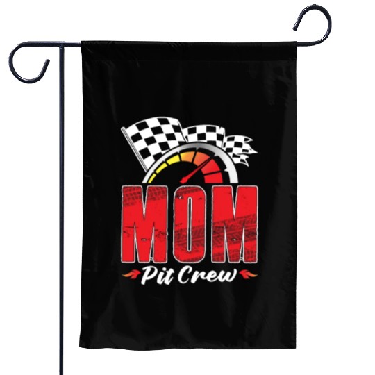 Mom Pit Crew Garden Flags