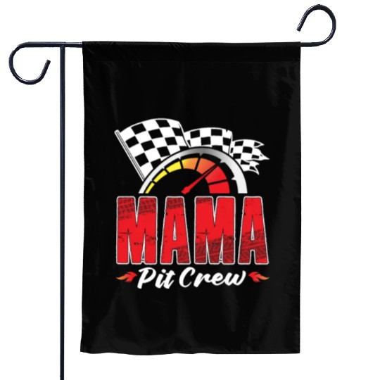 Mama Pit Crew Garden Flags