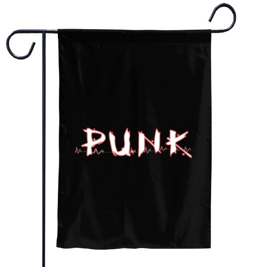 Punk Rock Emo Metal Music Lovers Heart Pulse Garden Flags