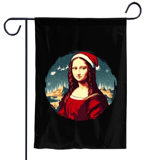 Mona Lisa Funny Christmas Art Garden Flags