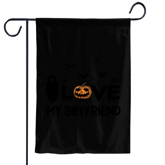 I Love My boyfriend Halloween lovers Garden Flags