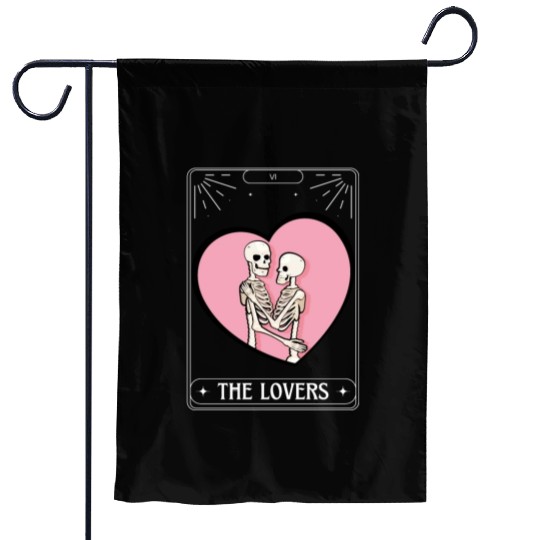 The Lovers Tarot Card Got Skeleton Skull Halloween Garden Flags