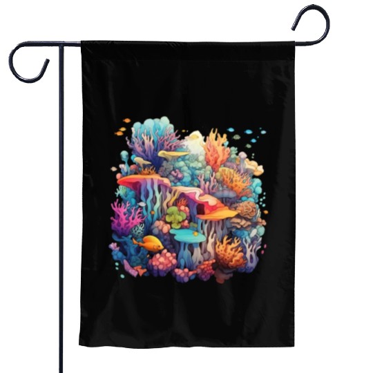 Coral Kaleidoscope: Nature's Mosaic Garden Flags