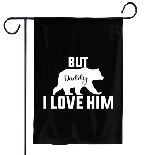 But Daddy I Love Him Retro Groovy Wavy Style Funny Garden Flags