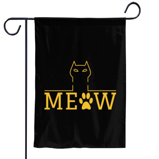 Cat Meow Gift For Cat Lover Garden Flags