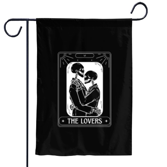 The Lovers Tarot Card Got Skeleton Skull Halloween Garden Flags